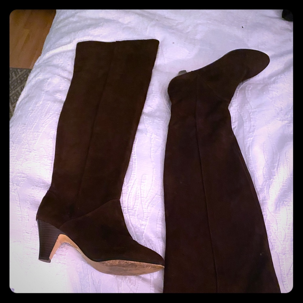 Over the knee suede boots